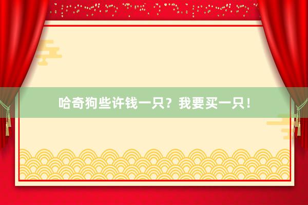 哈奇狗些许钱一只？我要买一只！